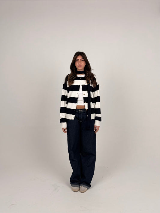Navy Striped Cardigan Duo