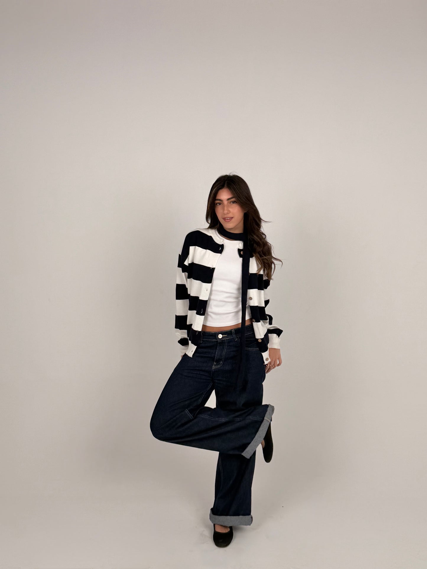 Navy Striped Cardigan Duo