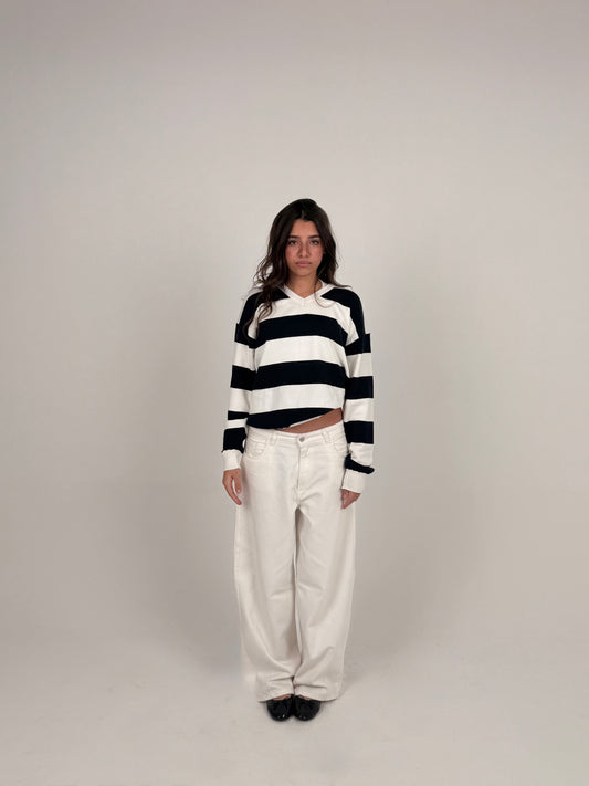 Navy Striped Sweater